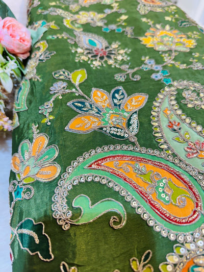 Jasmine Pure Crape Floral Embroidery 44 Inch Width