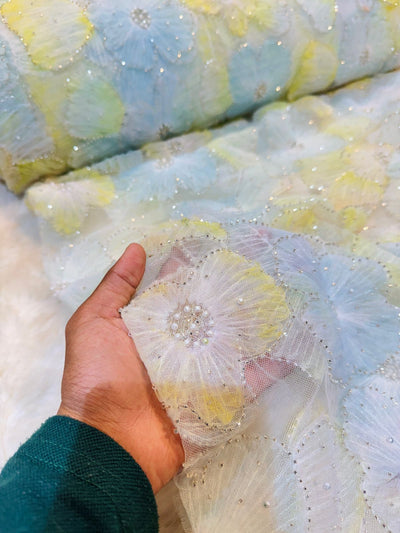 Fiza Applique Handwork Net Embroidery 54 inch width