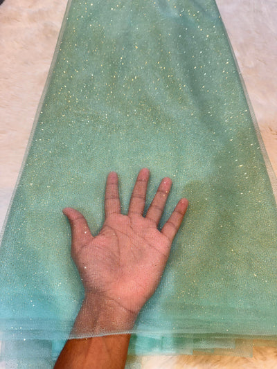 (Wholesale Pack of 10 Meter ) Imported  Sparkle Nets 54 inch width Glitter