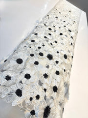 White Dream Net Applique Imported Net Embroidery 56 inch Width (P)