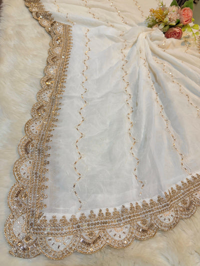 Mehz Pure Viscose Georgette Dyeable Dupatta (2.40 Meter length)
