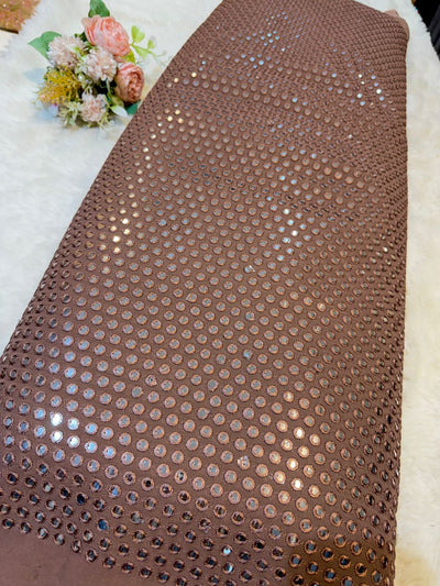Pure Viscose Georgette Mirrror Embroidery 44 inch width