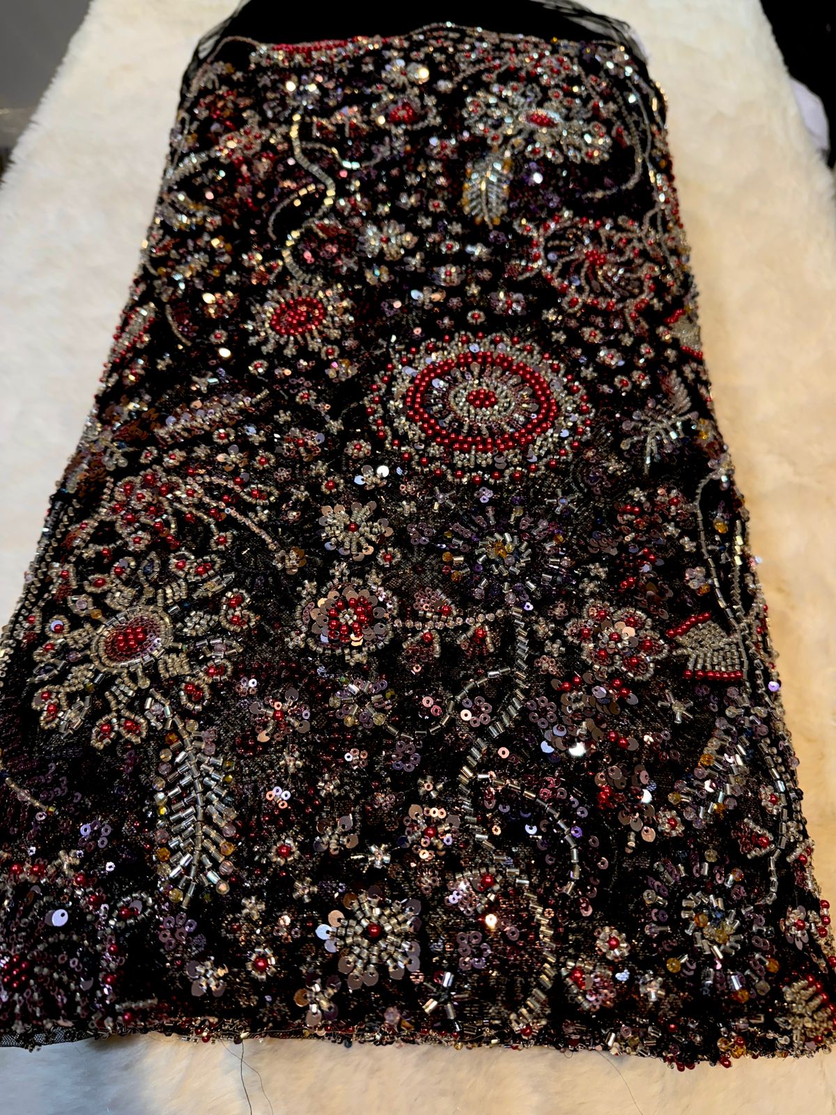Luxury Haseena Pearl and Cutdana Handwork Net Embroidery 54 inch width