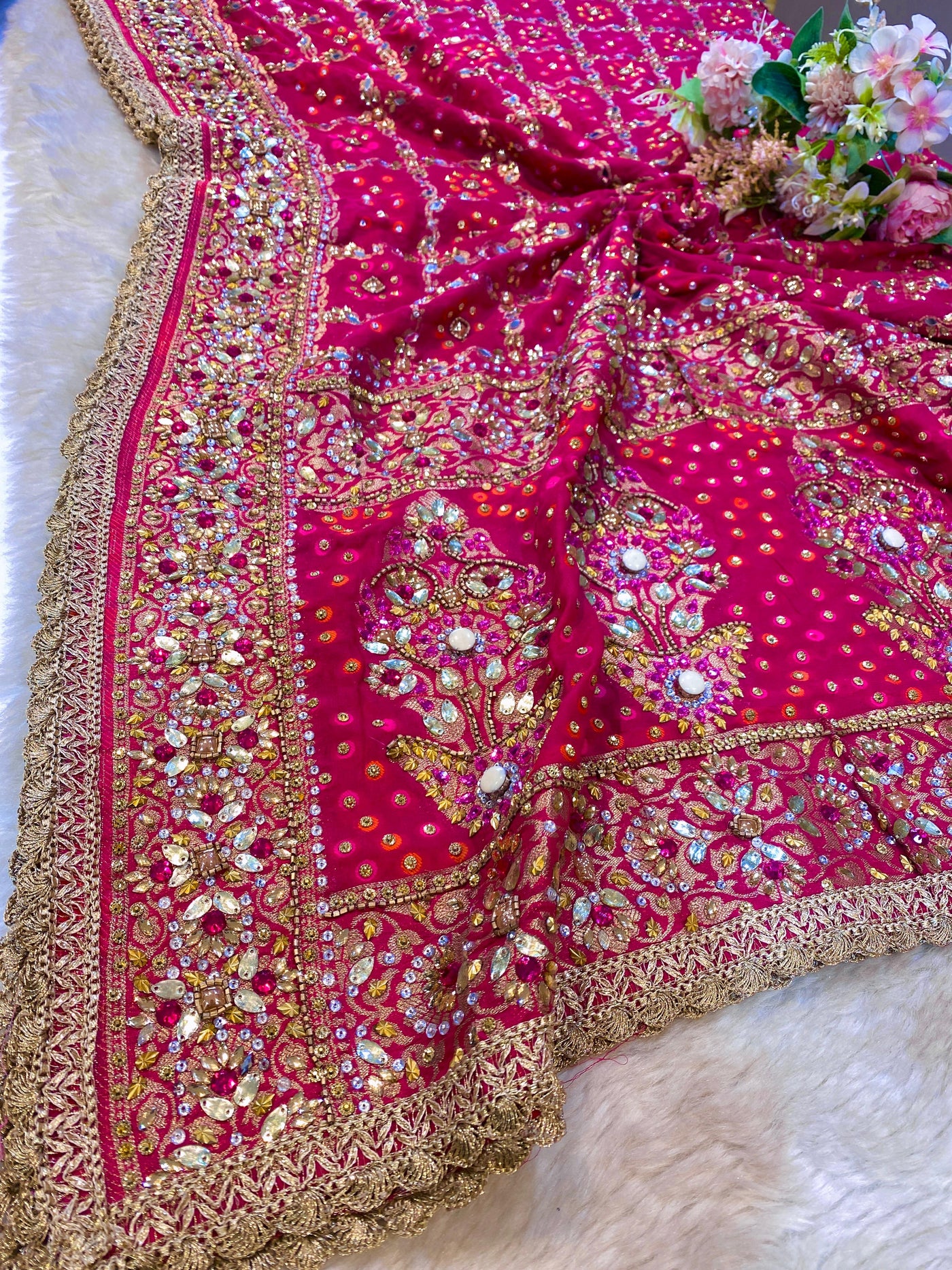 Sheeshmahal Pure Georgette Handwork Dupatta 2.35 meter length