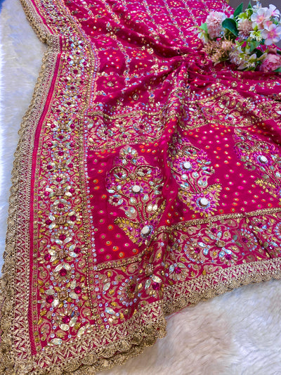 Sheeshmahal Pure Georgette Handwork Dupatta 2.35 meter length