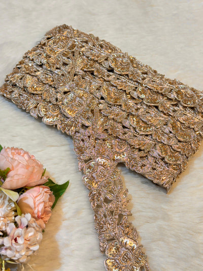 (Wholesale pack of 9 meter ) Lace Border With Cutdana and Sequins Work