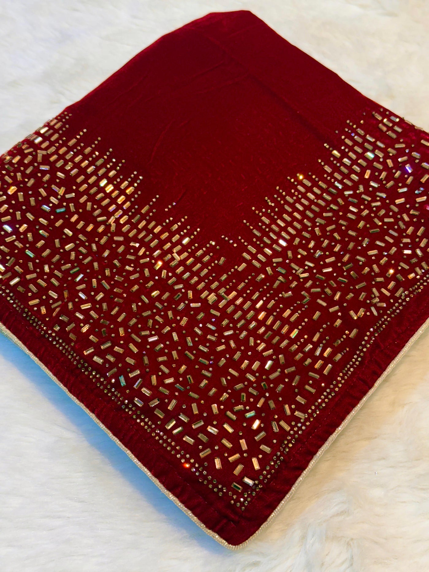 Red Velvet stoles With Stone Work 2.10 meter length 37 inch width