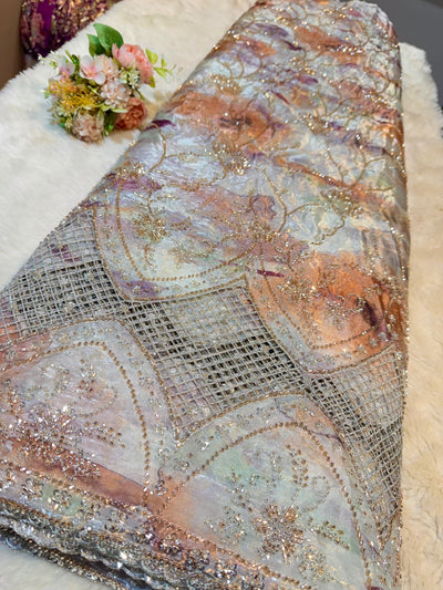 Unjum Jimmy Choo Handwork Embroidery With Daaman Work 54 inch width