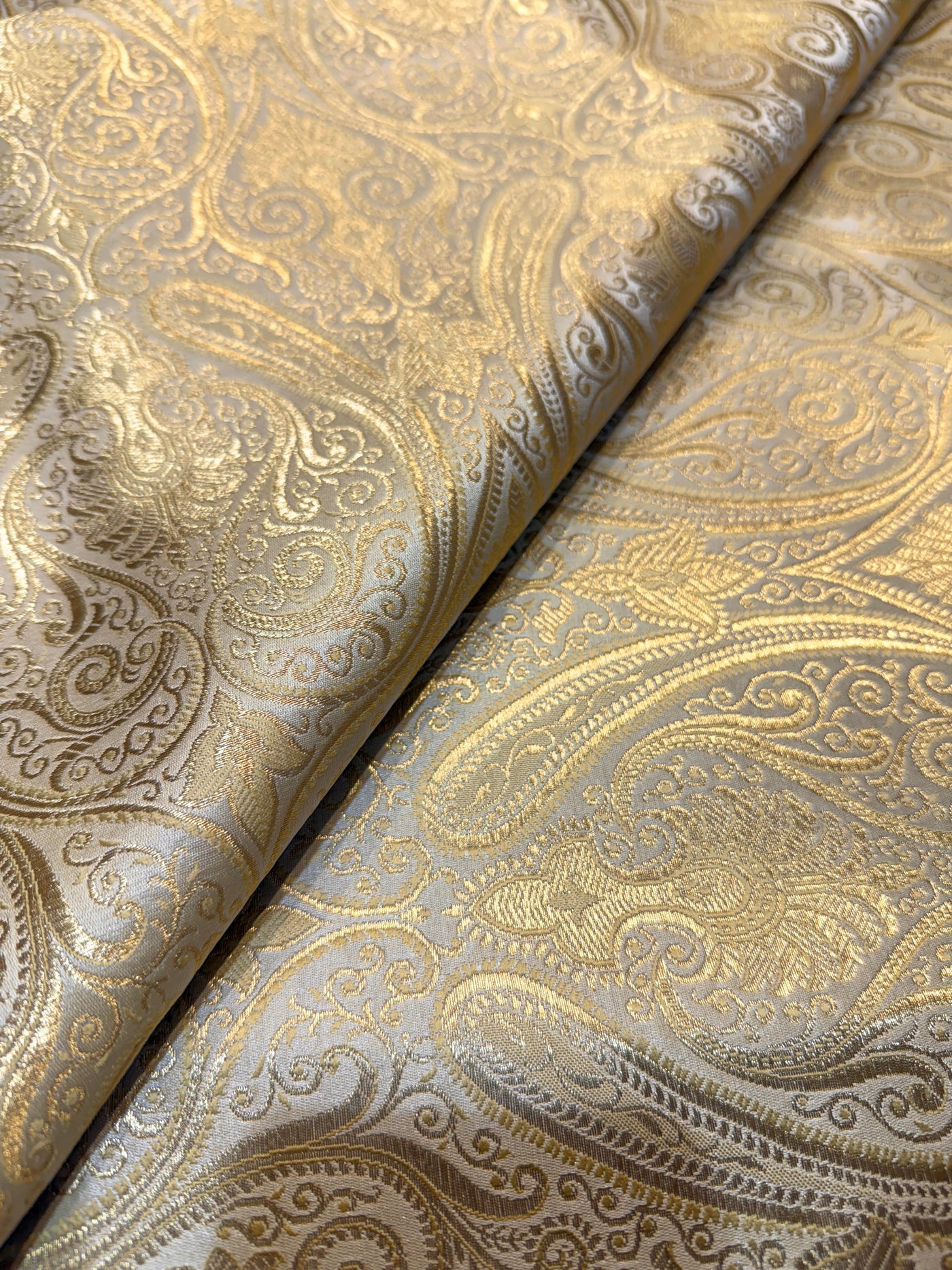 Light Beige Banarsi Brocades Talwar Pattern 44 inch width (P) – Fabric ...