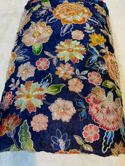 Iqra Pure Chinon  Handwork Embroidery 44 Inch width