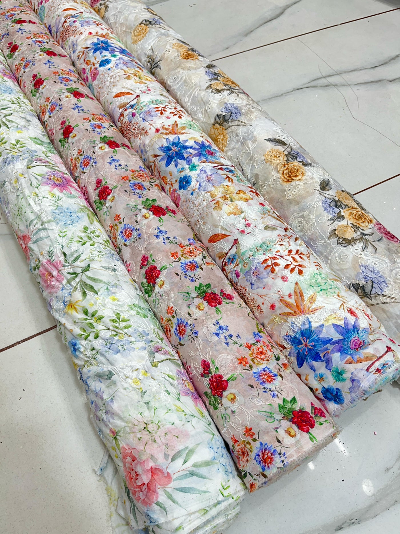 Pure Cotten floral Hakoba Embroidery 50 Inch width