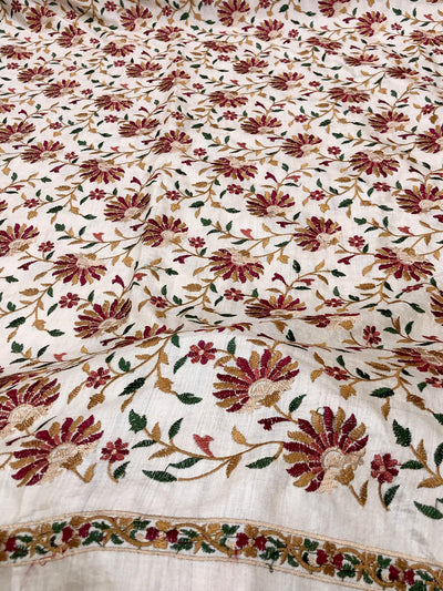 Pure Munga SIlk Natural Munga silk,Ivory shade 44 Inch width