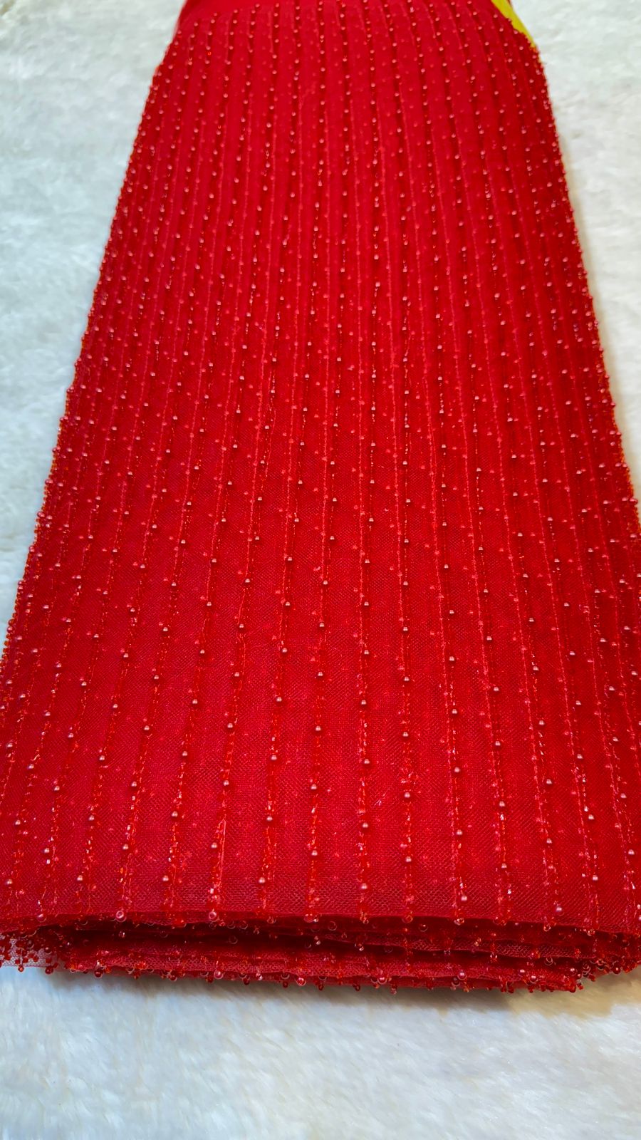 Net Stripe Handwork Nets with Cutdana and Pearl work 54 inch width