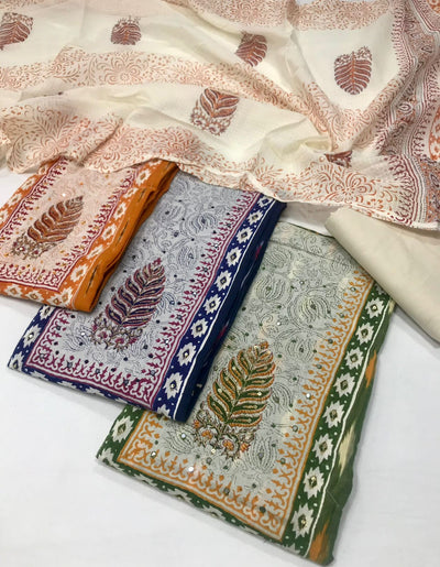 Very Beautiful Unstitched cotton Suits