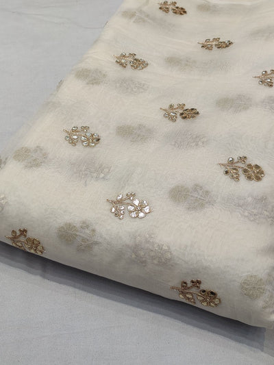 Pure chanderi Silk Embroidery 43 Inch width