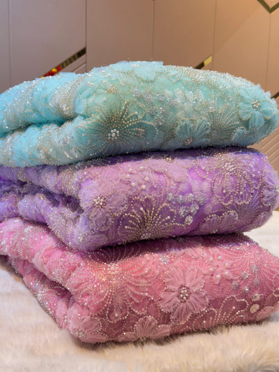 Ruhi Appliqué Handwork Net Embroidery 54 inch width