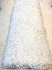 (Precut of 1.40 Meter) Imported Net Handwork Embroidery 54 inch width