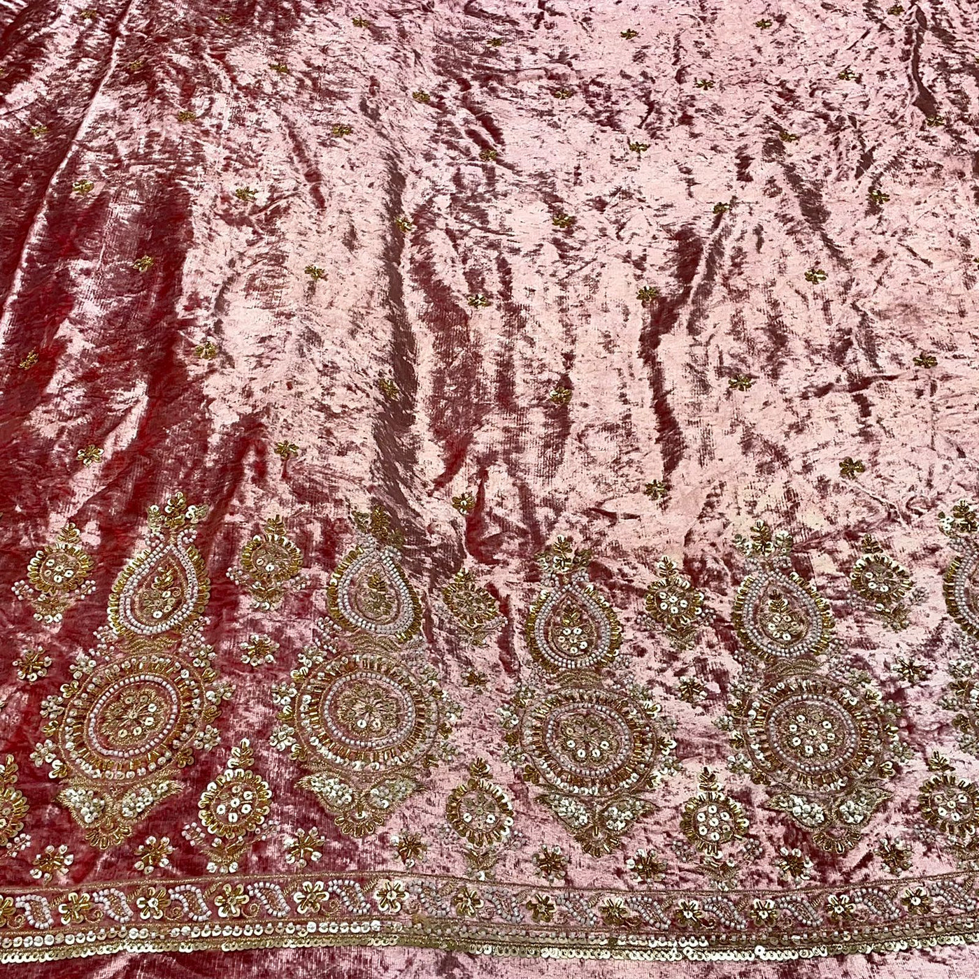 Akaay Pure Velvet Handwork Embroidery 44 Inch width