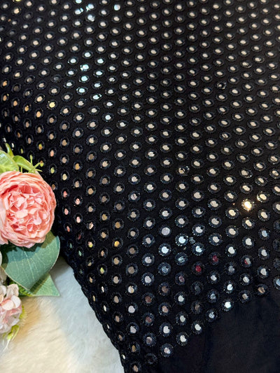 Pure Viscose Georgette Mirrror Embroidery 44 inch width