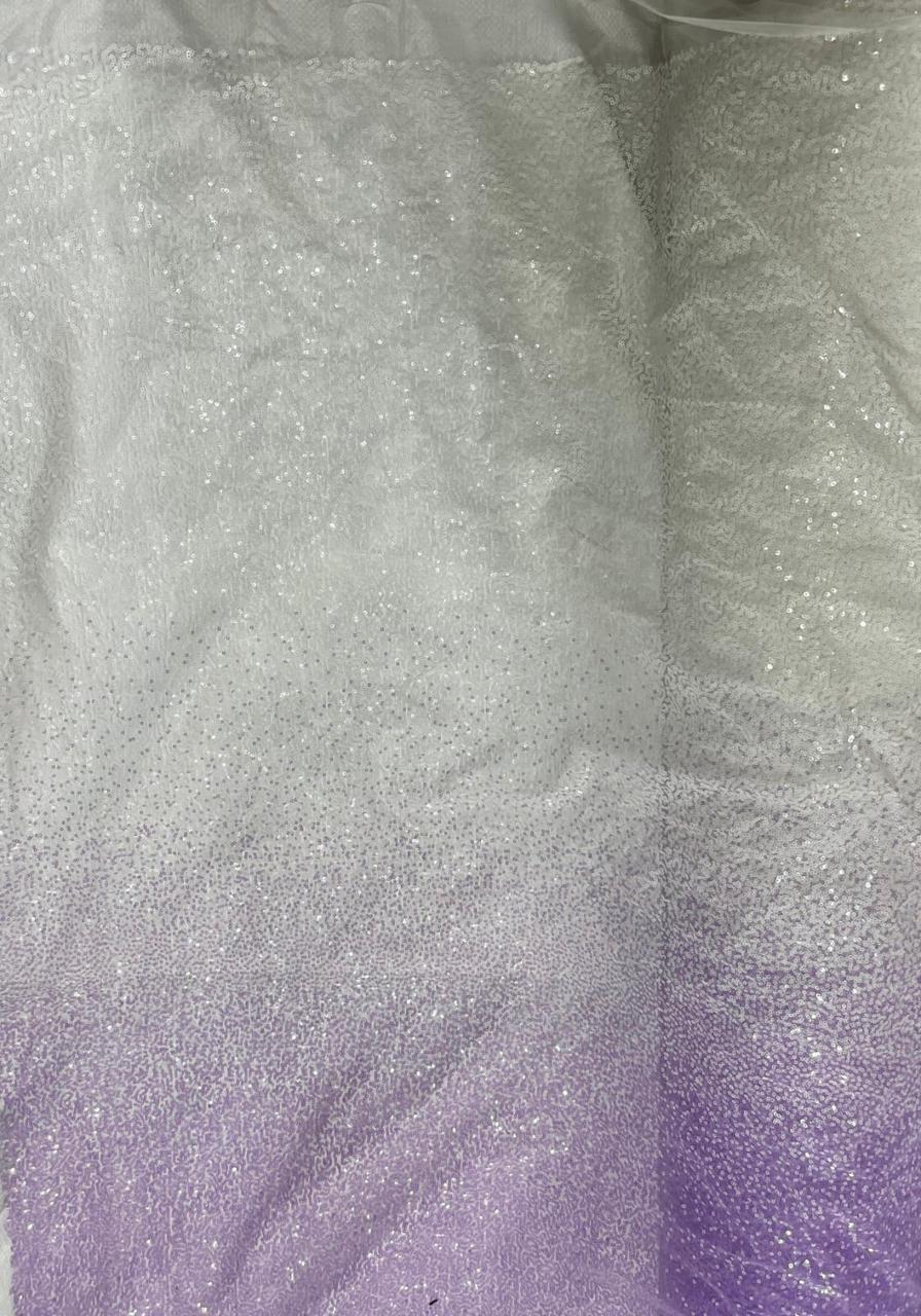 (Wholesale Pack Of 10 Meter ) Net Ombré Sequins Embroidery 54 Inch width