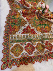 Pure Chinon Leher Handwork  Dupatta With real mirror work 2.50 meter length