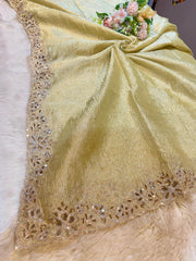 Heeramandi Pure Crush Tissue Dupatta With Cutwork Four side 2.50 Meter length