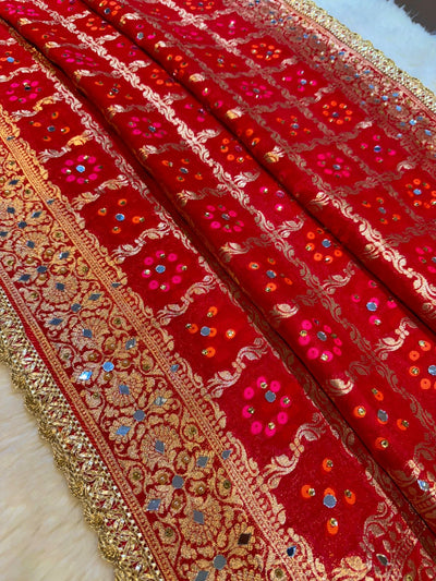 Sheeshmahal Pure Georgette Handwork Dupatta 2.35 meter length