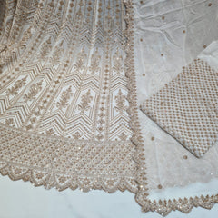 Pure Georgette Handwork Lehenga Choli Dupatta Sets  Dyeable (R)