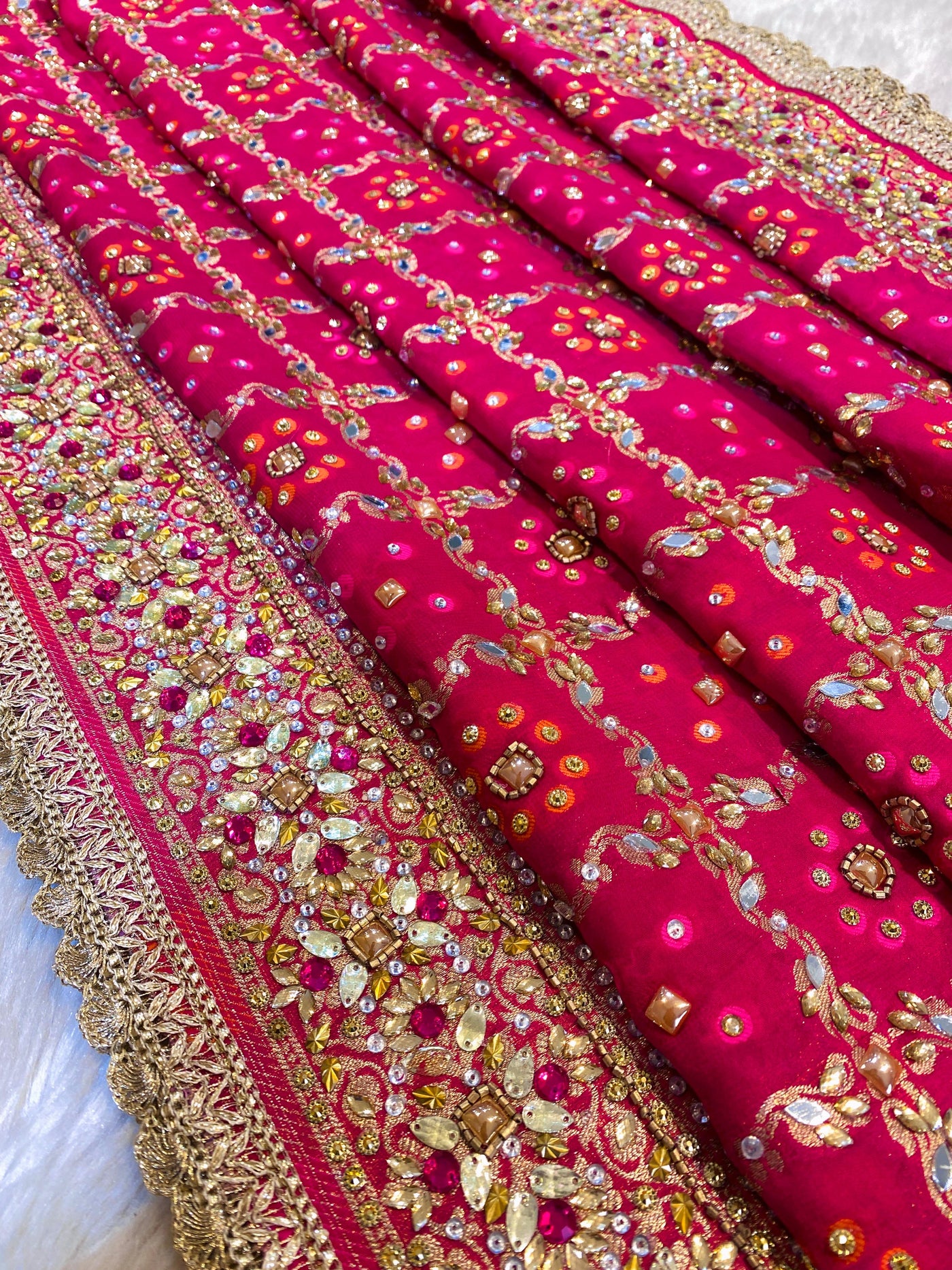 Sheeshmahal Pure Georgette Handwork Dupatta 2.35 meter length