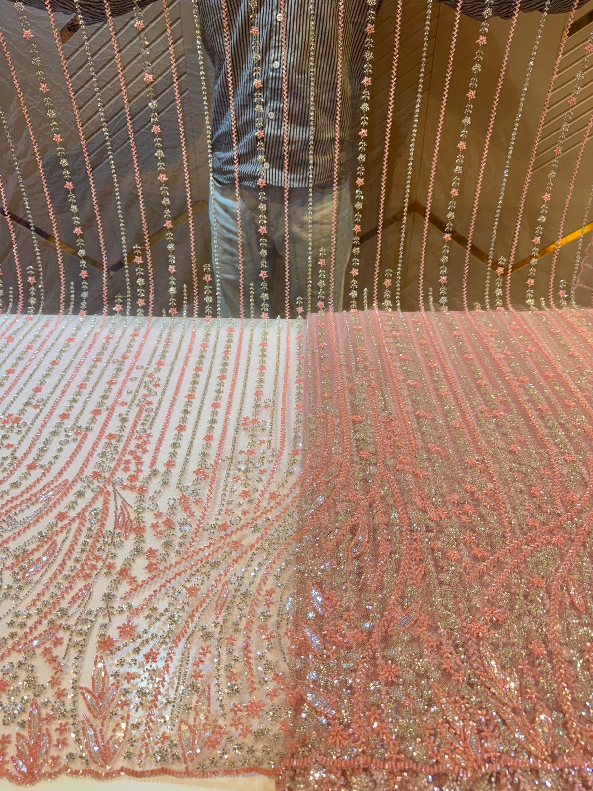 Zizi Imported Net Handwork Embroidery Cutdana and Sequins work 54 Inch width