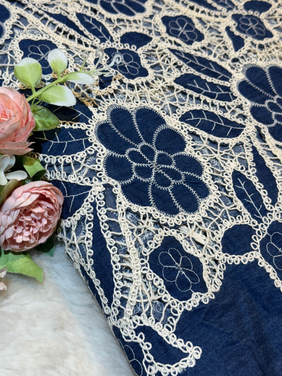 Denim Crochet Fabric big width 50 inch