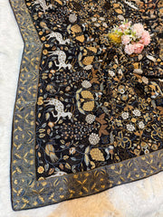 Black Original Georgette Shikargarh Dupatta 2.30 Meter Length