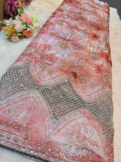 Unjum Jimmy Choo Handwork Embroidery With Daaman Work 54 inch width