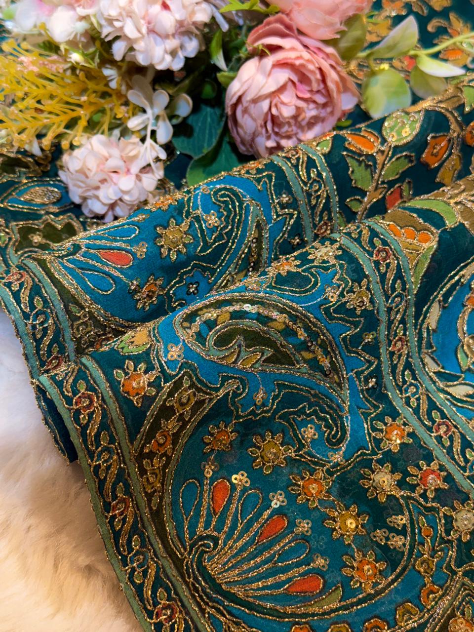 Pure Georgette Itar Dupatta 2.50 meter length