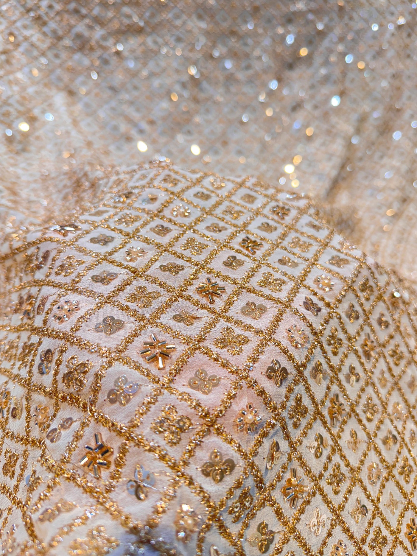 Pure Georgette Handwork Embroidery Dyeable 44 inch width