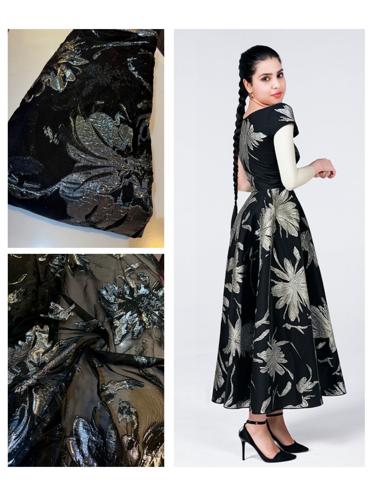 Fiora Big Width Organza Jacquard Fabric 55 inch width