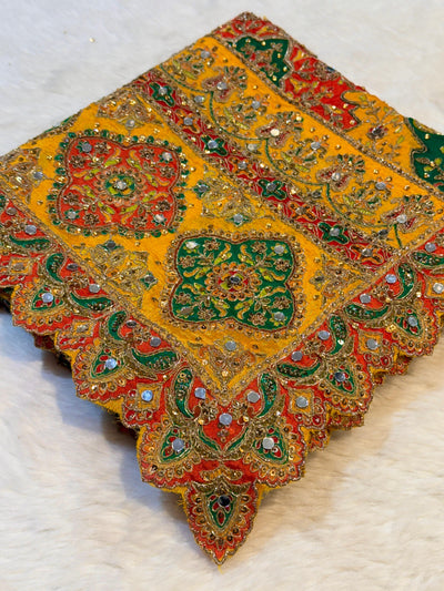 Pure Chinon Leher Handwork  Dupatta With real mirror work 2.50 meter length