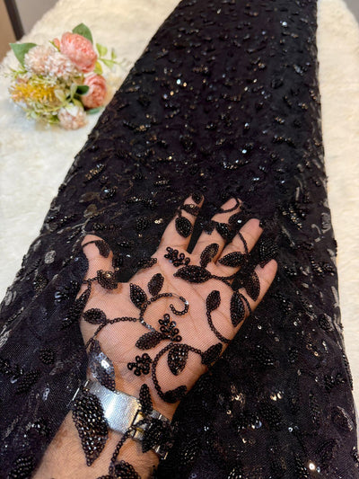 Black Handwork Embroidery Nets 54 inch width