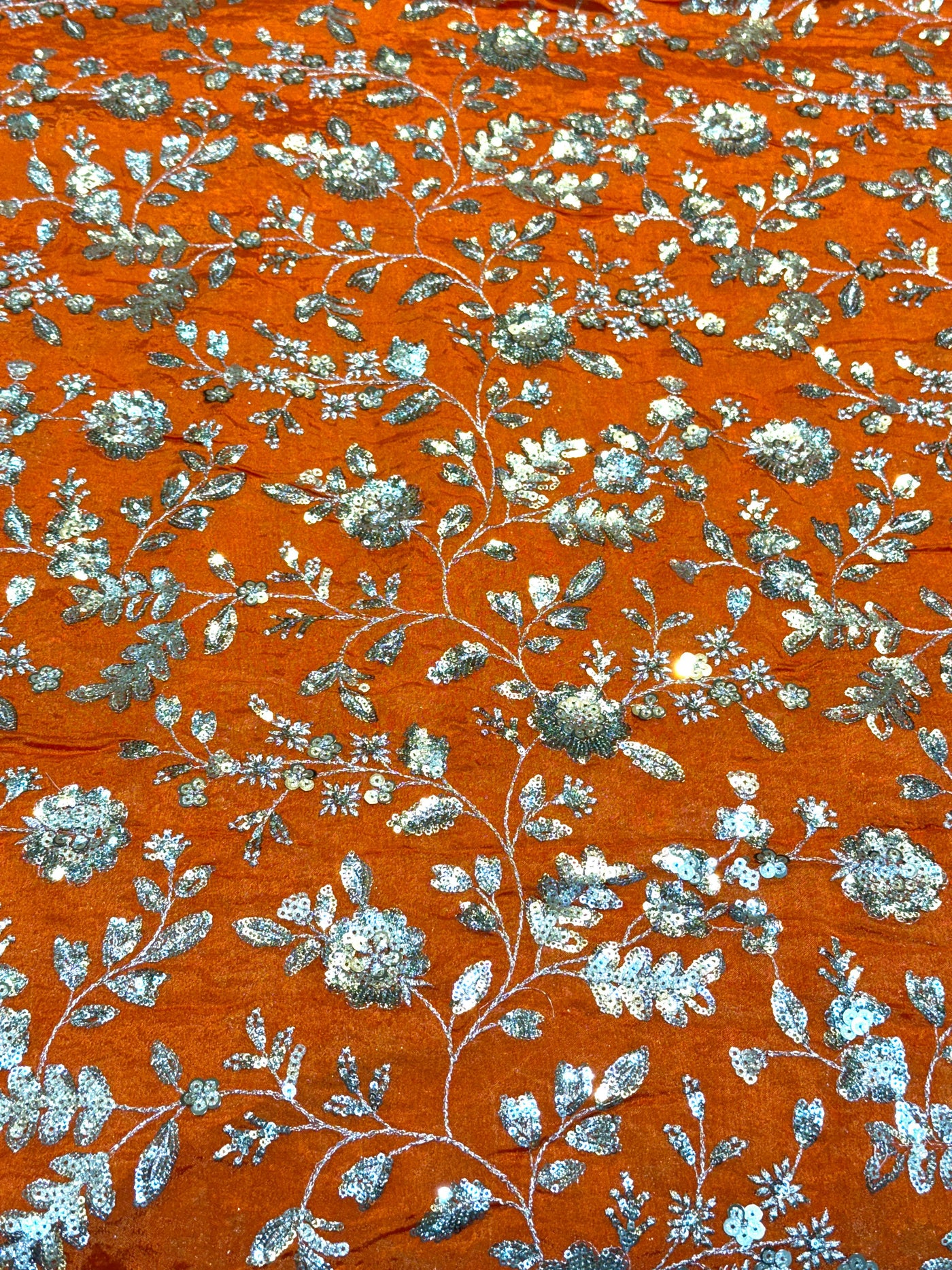 (Mix Match Combinations ) - Pure chinon sequins Work Shirt / Pure Chinon double Side Border Dupatta