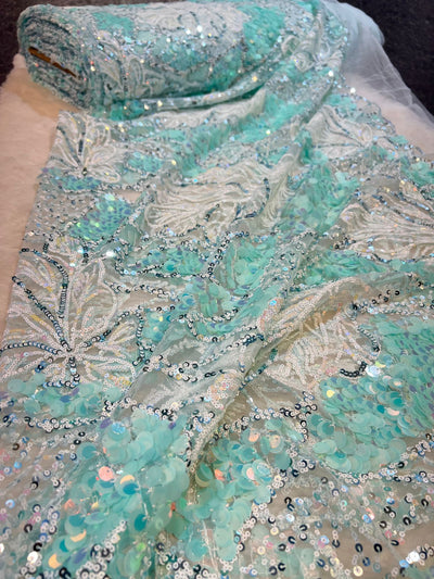 Achal Imported  Net  Embroidery With Sequins Embellishments