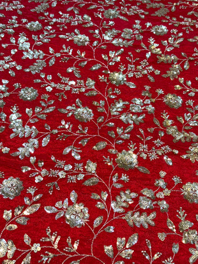 (Mix Match Combinations ) - Pure chinon sequins Work Shirt / Pure Chinon double Side Border Dupatta