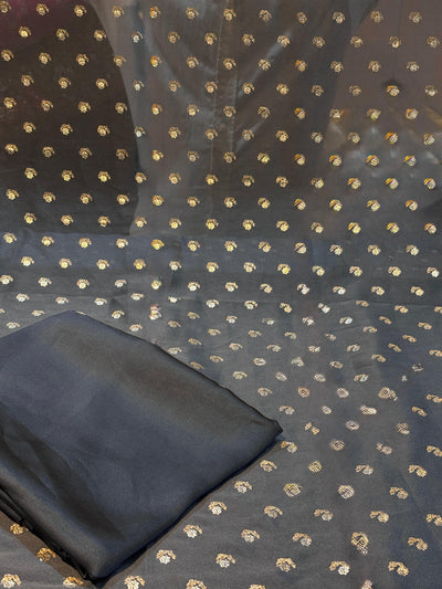 Grey Two Tone Georgette Suit Set (2.5 Meter Shirt with Foil / 2.5 Meter plain bottom)