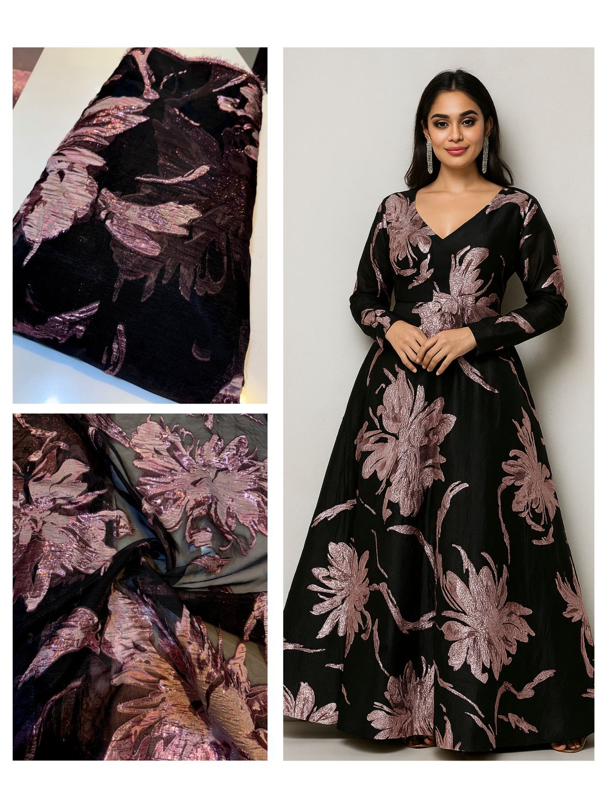 Fiora Big Width Organza Jacquard Fabric 55 inch width