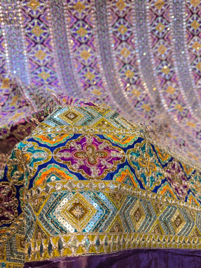 Guzarish Crape Floral Embroidery  48 inch width