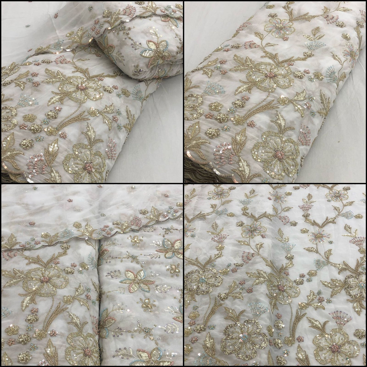 Pure Vicsose Georgette Combination Embroidery Dyeable Shirt / Bottom / Dupatta Per meter wise