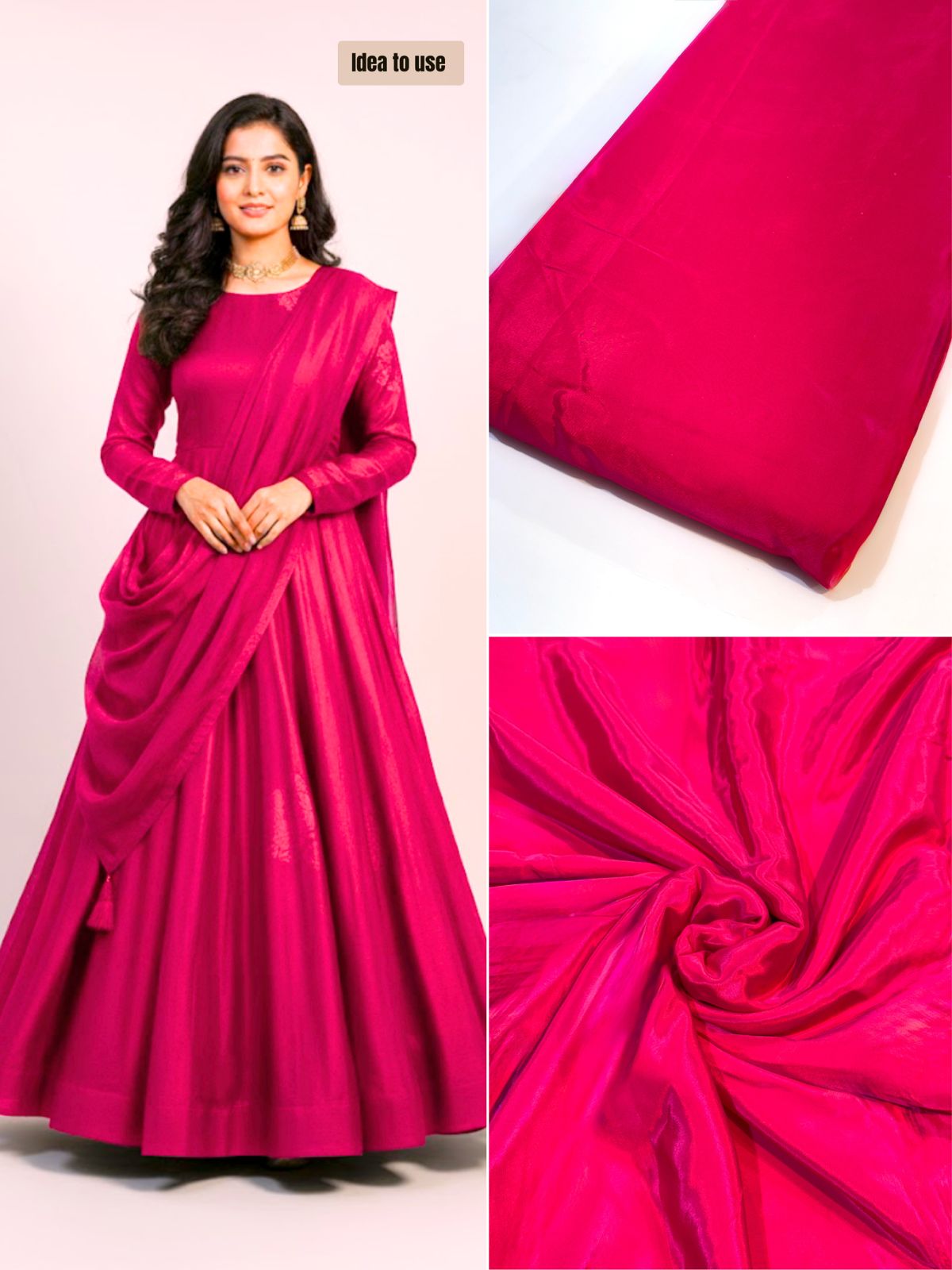 Dark Rani Pure Viscose Crape 44 inch width Super Soft and Flowy ...