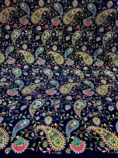 Pure Velvet Paisley Embroidery 44 inch width