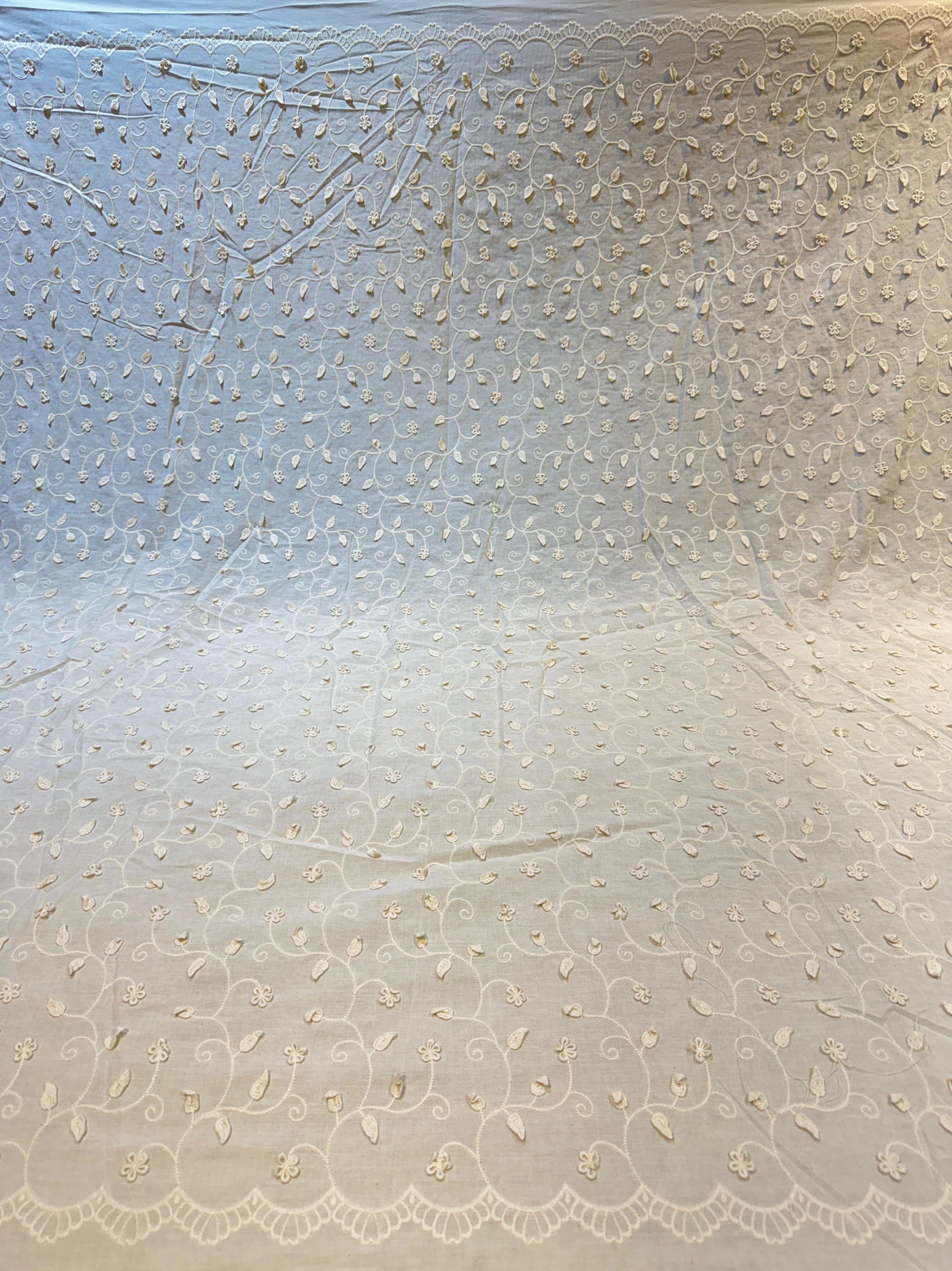 Imported Pure Cotten Chikan Lacework 48 inch width