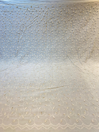 Imported Pure Cotten Chikan Lacework 48 inch width