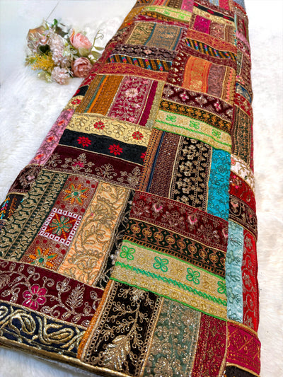 Silk Parchwork Lace Fabric Checks Pattern 48 inch width